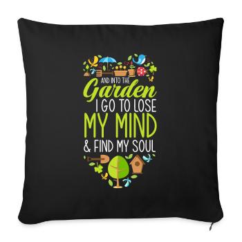 Garten Seele Hobby Gärtner - Sofakissenbezug 45 x 45 cm - Schwarz - Vorne