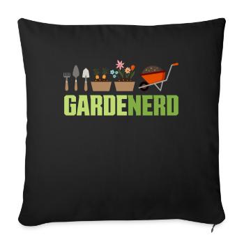 Nerd de jardin - Housse de coussin décorative 45 x 45 cm - noir - Devant