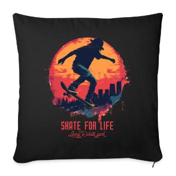 Skateboarder Skateboard Skater Skater Sun - Sofa pillowcase 17,3'' x 17,3'' (45 x 45 cm) - black - Front