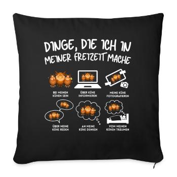 VACHES DRÔLES VACHE FERMIER DISANT DRÔLE DE VACHE FEMME DE FERMIER - Housse de coussin décorative 45 x 45 cm - noir - Devant
