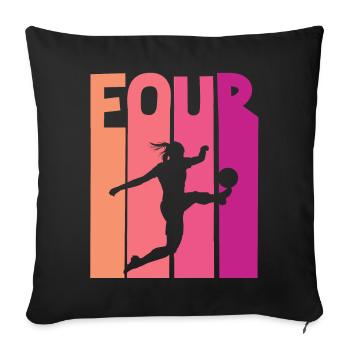 Footballeur Football 4ème Anniversaire - Housse de coussin décorative 45 x 45 cm - noir - Devant