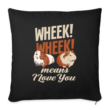 Squeaking Guinea Pig - Sofa pillowcase 17,3'' x 17,3'' (45 x 45 cm) - black - Front