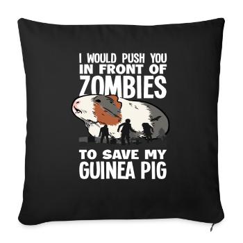 Cochon d’Inde Zombies - Housse de coussin décorative 45 x 45 cm - noir - Devant