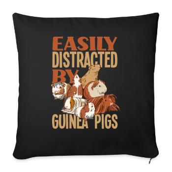 Guinea Pig Pet Animal - Sofa pillowcase 17,3'' x 17,3'' (45 x 45 cm) - black - Front
