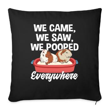 Drôle de dicton de cochon d’Inde - Housse de coussin décorative 45 x 45 cm - noir - Devant