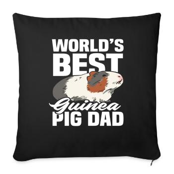 Le meilleur papa cochon d’Inde du monde - Housse de coussin décorative 45 x 45 cm - noir - Devant