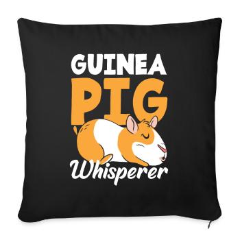 Guinea Pig Whisperer - Sofa pillowcase 17,3'' x 17,3'' (45 x 45 cm) - black - Front