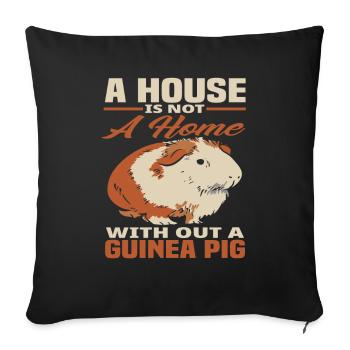 Meerschweinchen Heim Haustier Geschenk - Sofakissenbezug 45 x 45 cm - Schwarz - Vorne