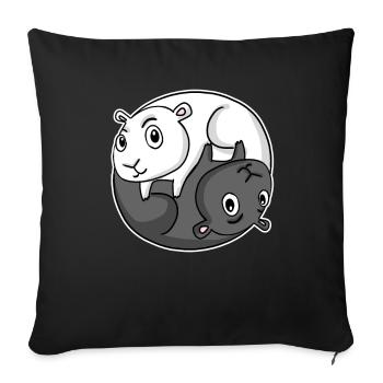 Yin Yang Guinea Pig Guinea Pig - Sofa pillowcase 17,3'' x 17,3'' (45 x 45 cm) - black - Front