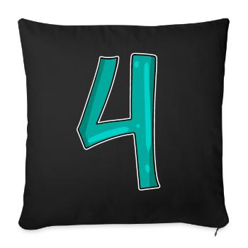 4 - Sofa pillowcase 17,3'' x 17,3'' (45 x 45 cm) - black - Front