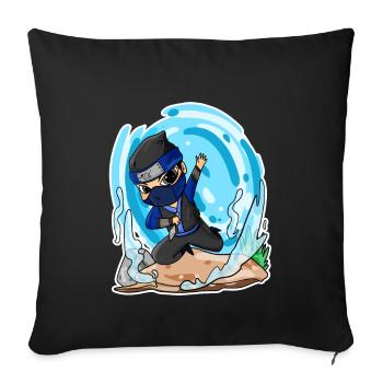 Ninja Motif - Sofa pillowcase 17,3'' x 17,3'' (45 x 45 cm) - black - Front