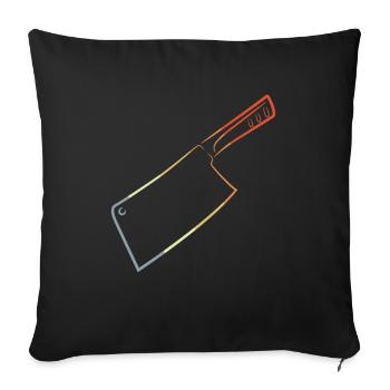 Couteau rétro - Housse de coussin décorative 45 x 45 cm - noir - Devant