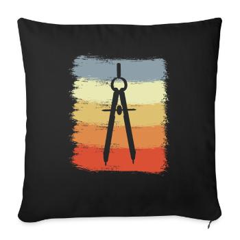 Architects' Circle - Sofa pillowcase 17,3'' x 17,3'' (45 x 45 cm) - black - Front