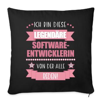 Softwareentwicklerin Codeexpertin süßes Geschenk - Sofakissenbezug 45 x 45 cm - Schwarz - Vorne