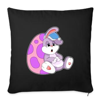 Bunny Easter Relax - Housse de coussin décorative 45 x 45 cm - noir - Devant