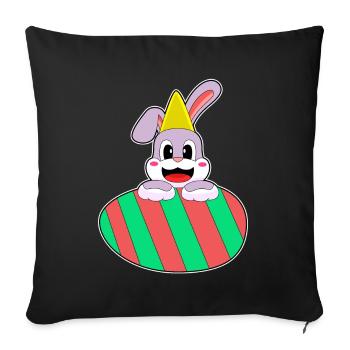 Bunny Easter Birthday - Sofa pillowcase 17,3'' x 17,3'' (45 x 45 cm) - black - Front