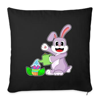 Bunny Easter Garden - Sofa pillowcase 17,3'' x 17,3'' (45 x 45 cm) - black - Front