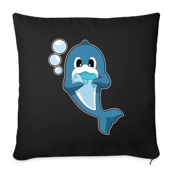 Dolphin Fish - Sofa pillowcase 17,3'' x 17,3'' (45 x 45 cm) - black - Front