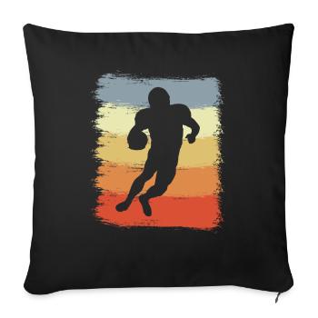 Retro Football Player - Sofa pillowcase 17,3'' x 17,3'' (45 x 45 cm) - black - Front