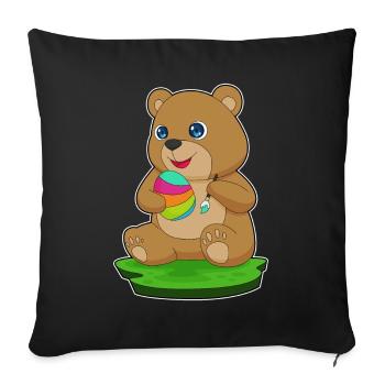 Bear Easter Paint - Sofa pillowcase 17,3'' x 17,3'' (45 x 45 cm) - black - Front