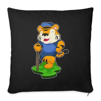 Tiger Baseball Baseballschläger - Sofakissenbezug 45 x 45 cm - Schwarz - Vorne