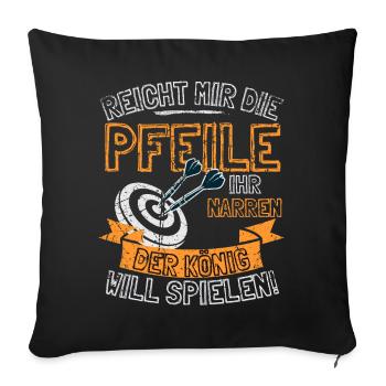 Fléchettes drôles disant DONNEZ-MOI LES FLÈCHES À ELLE - Housse de coussin décorative 45 x 45 cm - noir - Devant