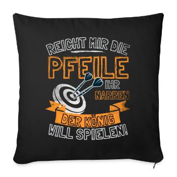Fléchettes drôles disant DONNEZ-MOI LES FLÈCHES À ELLE - Housse de coussin décorative 45 x 45 cm - noir - Devant