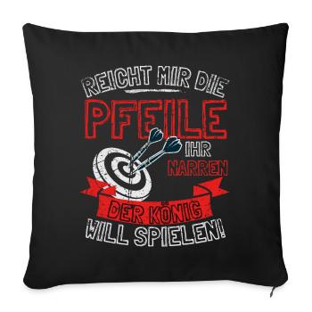 Fléchettes drôles disant DONNEZ-MOI LES FLÈCHES À ELLE - Housse de coussin décorative 45 x 45 cm - noir - Devant