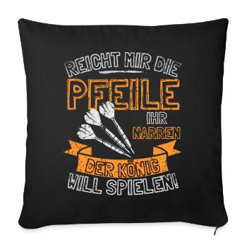 Fléchettes drôles disant DONNEZ-MOI LES FLÈCHES À ELLE - Housse de coussin décorative 45 x 45 cm - noir - Devant