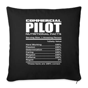 Commercial Pilot Pilot Profession - Sofa pillowcase 17,3'' x 17,3'' (45 x 45 cm) - black - Front