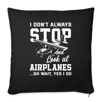Pilot, Flying, Aviation, Hobby, Aviation - Sofa pillowcase 17,3'' x 17,3'' (45 x 45 cm) - black - Front