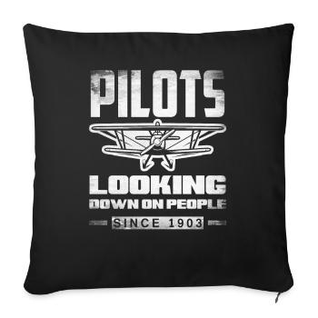 Drôle pilote pilote disant cadeau - Housse de coussin décorative 45 x 45 cm - noir - Devant