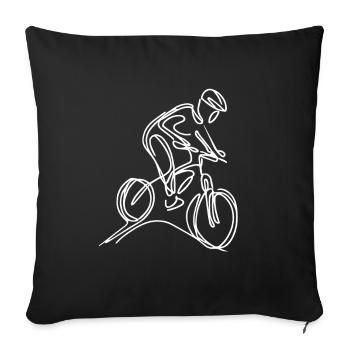 Mountain Biker Sketch - Sofa pillowcase 17,3'' x 17,3'' (45 x 45 cm) - black - Front