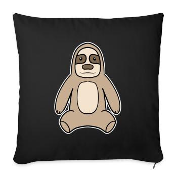 Paresseux Motif Animal - Housse de coussin décorative 45 x 45 cm - noir - Devant