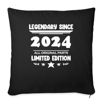2024 - Année 2024 - Année 2024 - Housse de coussin décorative 45 x 45 cm - noir - Devant