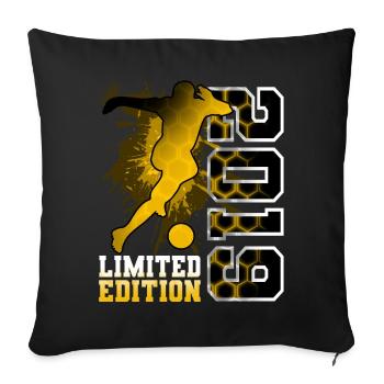 2019 Year of Birth Birthday Football - Sofa pillowcase 17,3'' x 17,3'' (45 x 45 cm) - black - Front