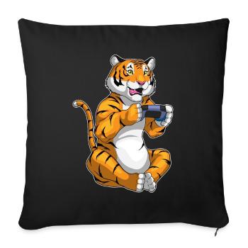 Tiger Gamer Controller - Sofakissenbezug 45 x 45 cm - Schwarz - Vorne