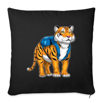 École de sac à dos Tiger Student - Housse de coussin décorative 45 x 45 cm - noir - Devant