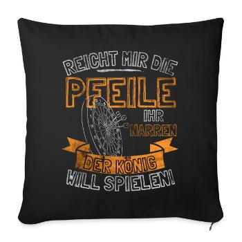 Drôles de fléchettes disant DONNE-MOI LES FLÈCHES À ELLE - Housse de coussin décorative 45 x 45 cm - noir - Devant