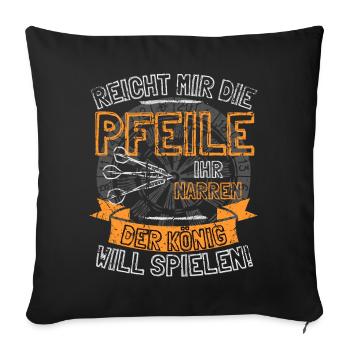 Drôles de fléchettes disant DONNE-MOI LES FLÈCHES À ELLE - Housse de coussin décorative 45 x 45 cm - noir - Devant