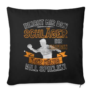 DICTON AMUSANT SUR LE TENNIS DE TABLE - DONNE-MOI LE - Housse de coussin décorative 45 x 45 cm - noir - Devant