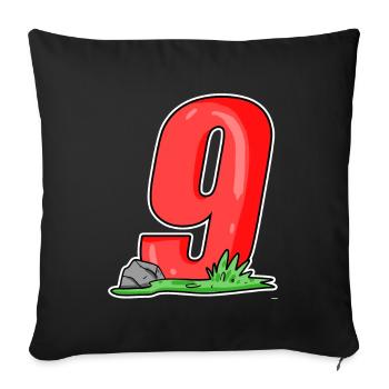 Number 9 Number - Sofa pillowcase 17,3'' x 17,3'' (45 x 45 cm) - black - Front
