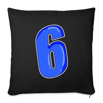 Number 6 Number - Sofa pillowcase 17,3'' x 17,3'' (45 x 45 cm) - black - Front