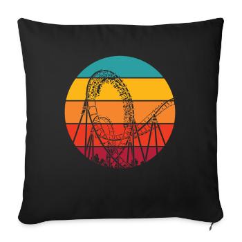 Amateurs de montagnes russes rétro - Housse de coussin décorative 45 x 45 cm - noir - Devant