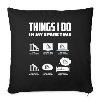 Roller coaster fan amusement park - Sofa pillowcase 17,3'' x 17,3'' (45 x 45 cm) - black - Front