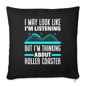 Roller Coaster Wooden Roller Coaster Amusement Park - Sofa pillowcase 17,3'' x 17,3'' (45 x 45 cm) - black - Front