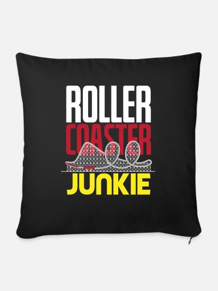 Achterbahn Junkie - Sofakissenbezug 45 x 45 cm - Schwarz