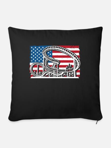 Achterbahn USA - Sofakissenbezug 45 x 45 cm - Schwarz