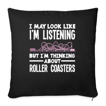 Roller Coaster Gift Looping Parc à thème - Housse de coussin décorative 45 x 45 cm - noir - Devant