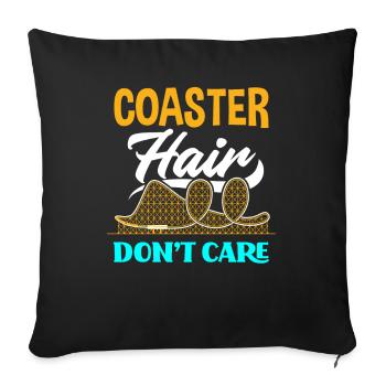Achterbahn Haare Lustiges Achterbahn - Sofakissenbezug 45 x 45 cm - Schwarz - Vorne